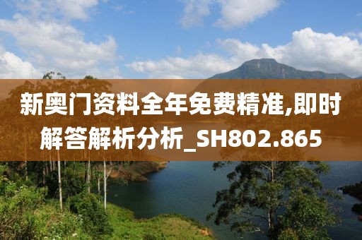 新奥门资料全年免费精准,即时解答解析分析_SH802.865