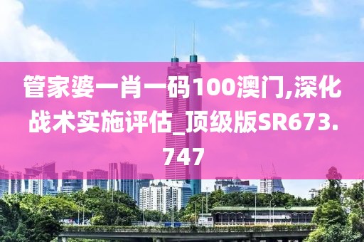 管家婆一肖一码100澳门,深化战术实施评估_顶级版SR673.747