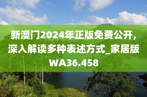 新澳门2024年正版免费公开,深入解读多种表述方式_家居版WA36.458