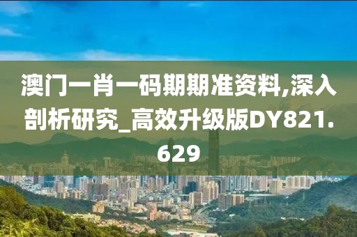 澳门一肖一码期期准资料,深入剖析研究_高效升级版DY821.629