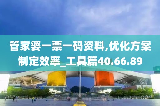 管家婆一票一码资料,优化方案制定效率_工具篇40.66.89