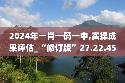 2024年一肖一码一中,实操成果评估_“修订版”27.22.45