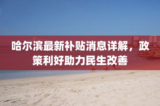 哈尔滨最新补贴消息详解，政策利好助力民生改善