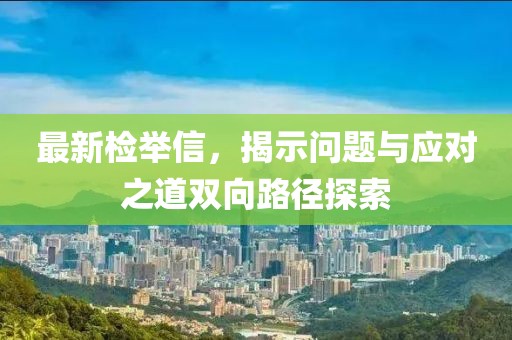 最新检举信，揭示问题与应对之道双向路径探索