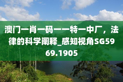 澳门一肖一码一一特一中厂，法律的科学阐释_感知视角SG5969.1905