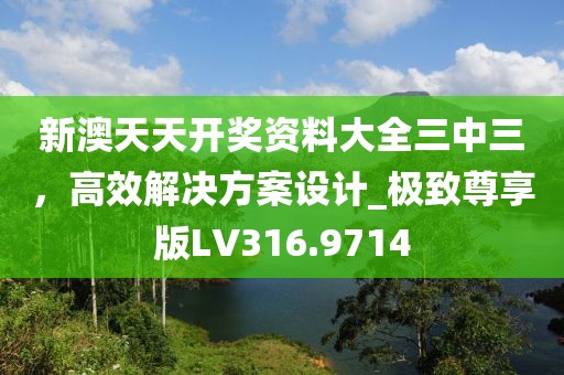 新澳天天开奖资料大全三中三，高效解决方案设计_极致尊享版LV316.9714