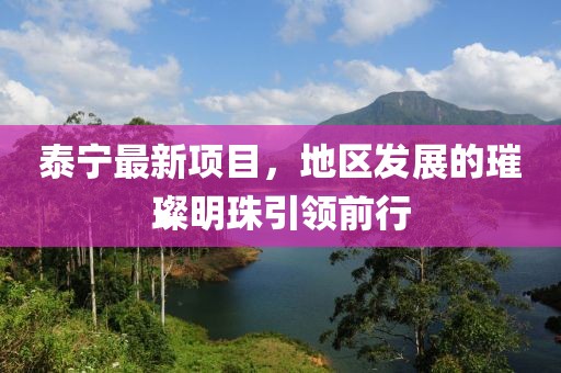 泰宁最新项目，地区发展的璀璨明珠引领前行