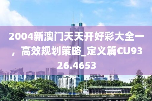 2004新澳门天天开好彩大全一，高效规划策略_定义篇CU9326.4653