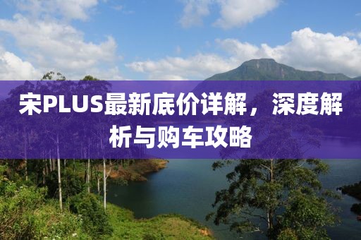 宋PLUS最新底价详解，深度解析与购车攻略