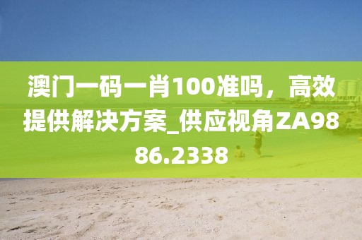 澳门一码一肖100准吗，高效提供解决方案_供应视角ZA9886.2338