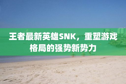 王者最新英雄SNK，重塑游戏格局的强势新势力