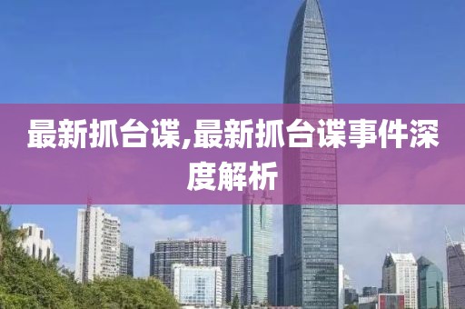 最新抓台谍,最新抓台谍事件深度解析