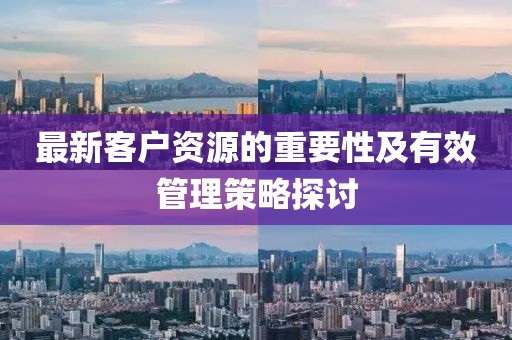 最新客户资源的重要性及有效管理策略探讨
