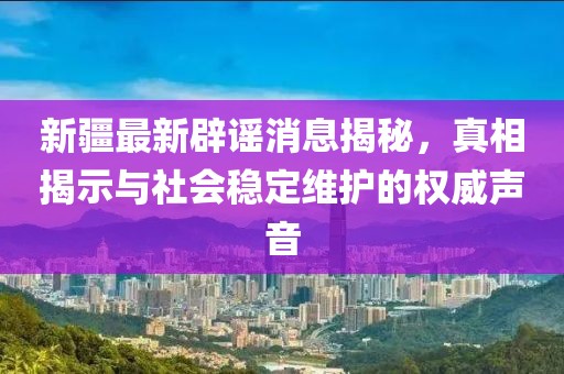 新疆最新辟谣消息揭秘，真相揭示与社会稳定维护的权威声音