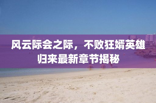 风云际会之际，不败狂婿英雄归来最新章节揭秘