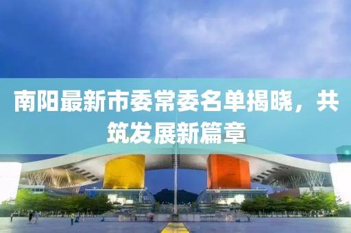 南阳最新市委常委名单揭晓，共筑发展新篇章