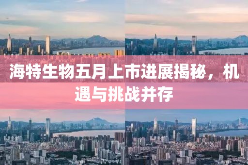 海特生物五月上市进展揭秘，机遇与挑战并存