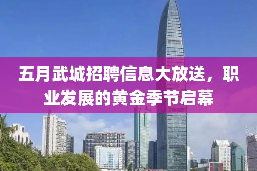 五月武城招聘信息大放送，职业发展的黄金季节启幕