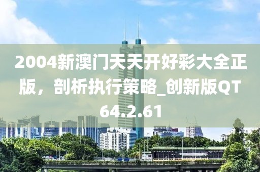 2004新澳门天天开好彩大全正版，剖析执行策略_创新版QT64.2.61