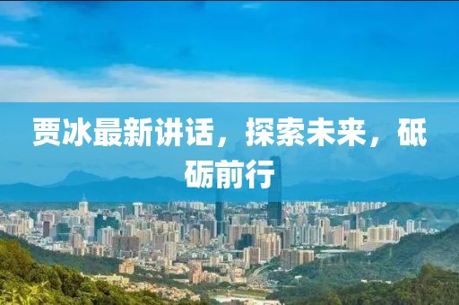 贾冰最新讲话，探索未来，砥砺前行