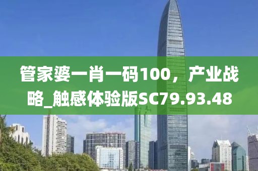 管家婆一肖一码100，产业战略_触感体验版SC79.93.48