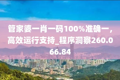 管家婆一肖一码100%准确一，高效运行支持_程序洞察260.066.84