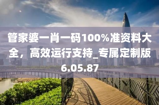 管家婆一肖一码100%准资料大全，高效运行支持_专属定制版6.05.87