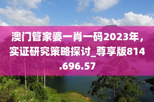 澳门管家婆一肖一码2023年，实证研究策略探讨_尊享版814.696.57