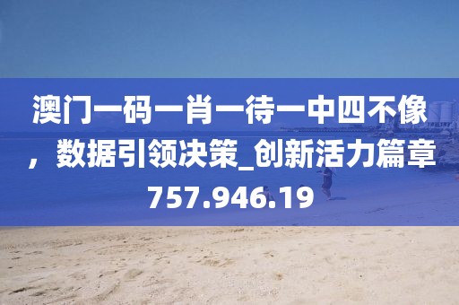 澳门一码一肖一待一中四不像，数据引领决策_创新活力篇章757.946.19