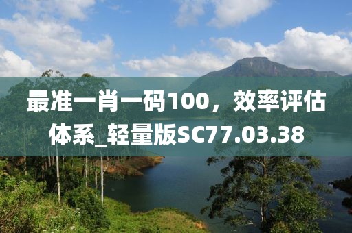 最准一肖一码100，效率评估体系_轻量版SC77.03.38