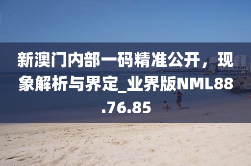 新澳门内部一码精准公开，现象解析与界定_业界版NML88.76.85