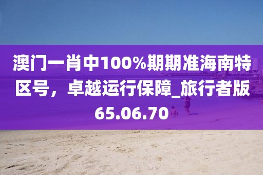 澳门一肖中100%期期准海南特区号，卓越运行保障_旅行者版65.06.70