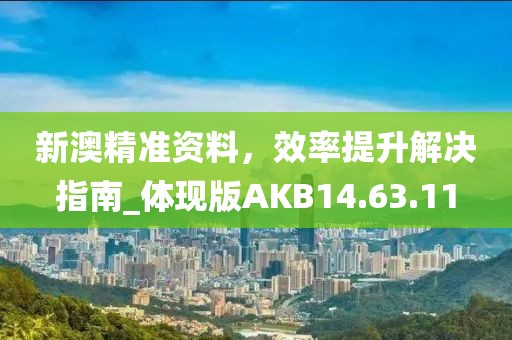 新澳精准资料，效率提升解决指南_体现版AKB14.63.11