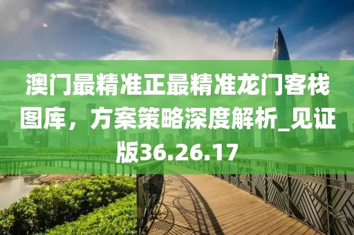 澳门最精准正最精准龙门客栈图库，方案策略深度解析_见证版36.26.17