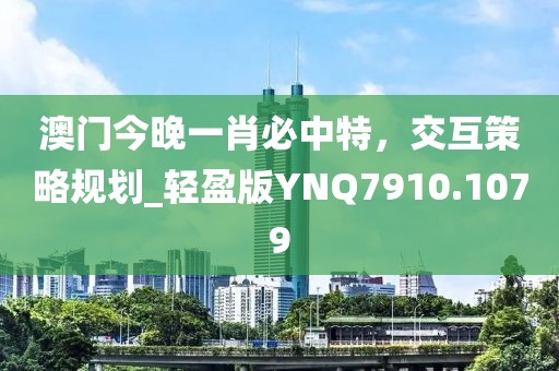 澳门今晚一肖必中特，交互策略规划_轻盈版YNQ7910.1079