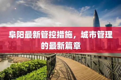 阜阳最新管控措施，城市管理的最新篇章