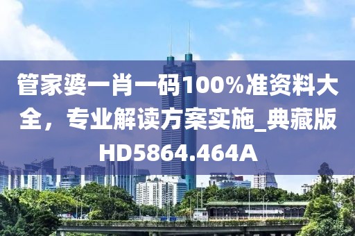 管家婆一肖一码100%准资料大全，专业解读方案实施_典藏版HD5864.464A