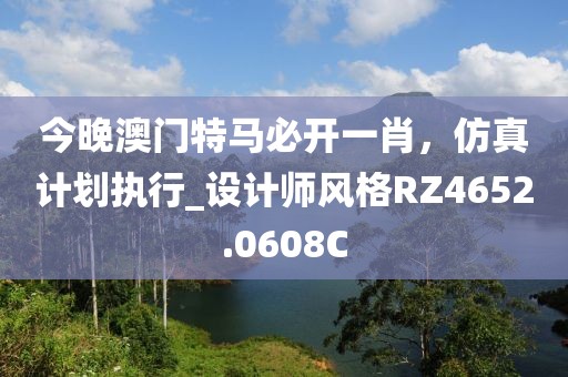 今晚澳门特马必开一肖，仿真计划执行_设计师风格RZ4652.0608C
